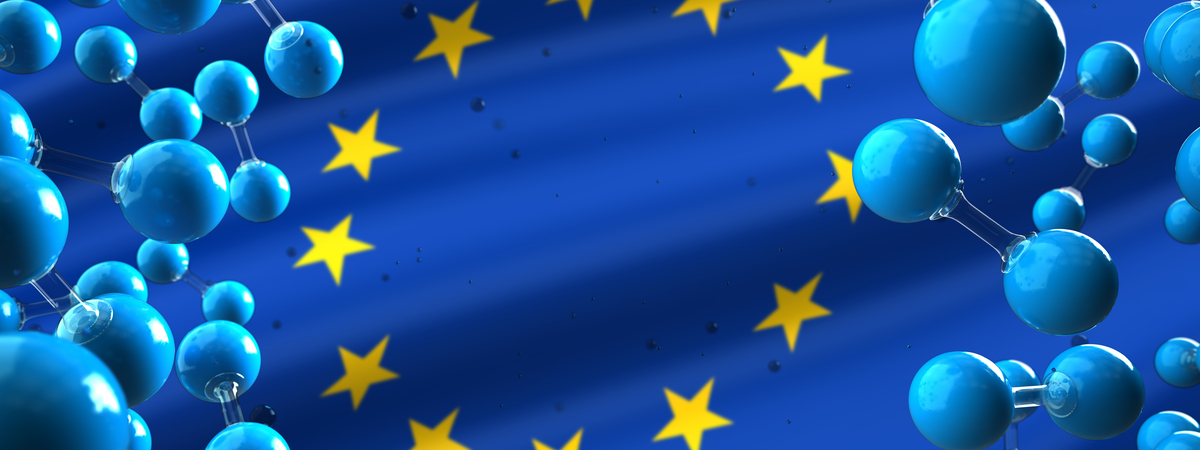 hydrogen molecures European Union flag